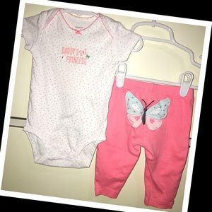 3/$20 •Carters 3m baby girl 2pc. Outfit set🎀EUC🎀